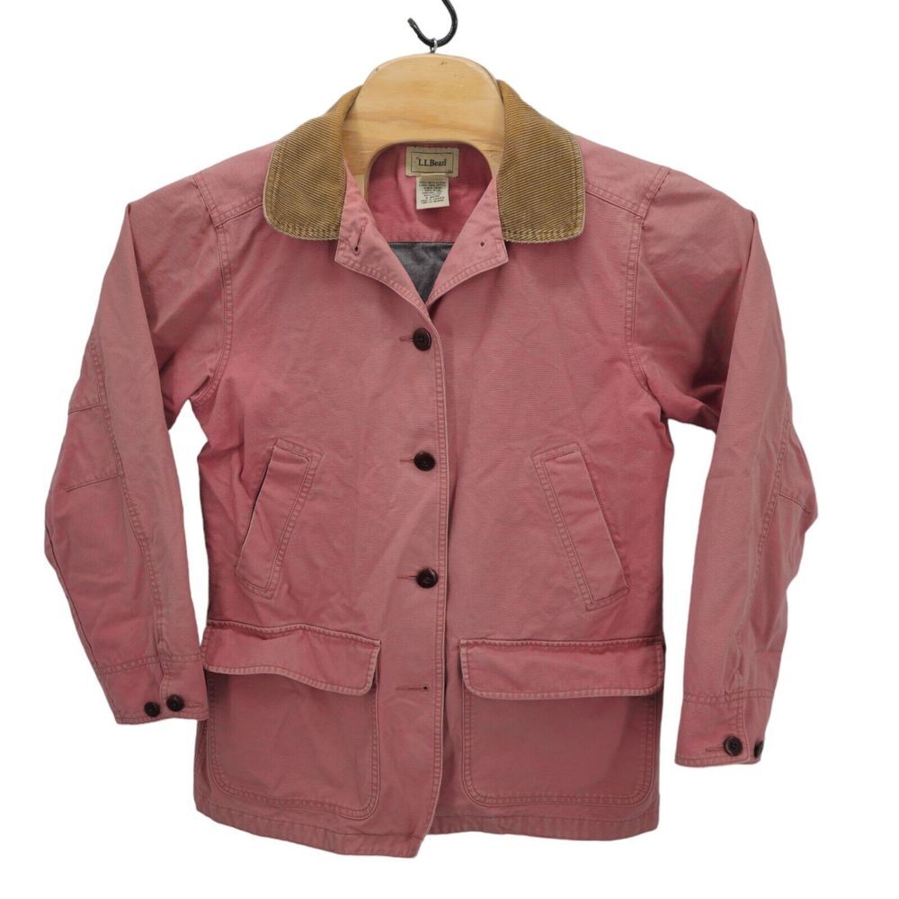 VTG LL Bean Chore Barn Field Coat Jacket Womens Medium Rose Pink 0 WY22 90s Coat - Picture 2 of 12